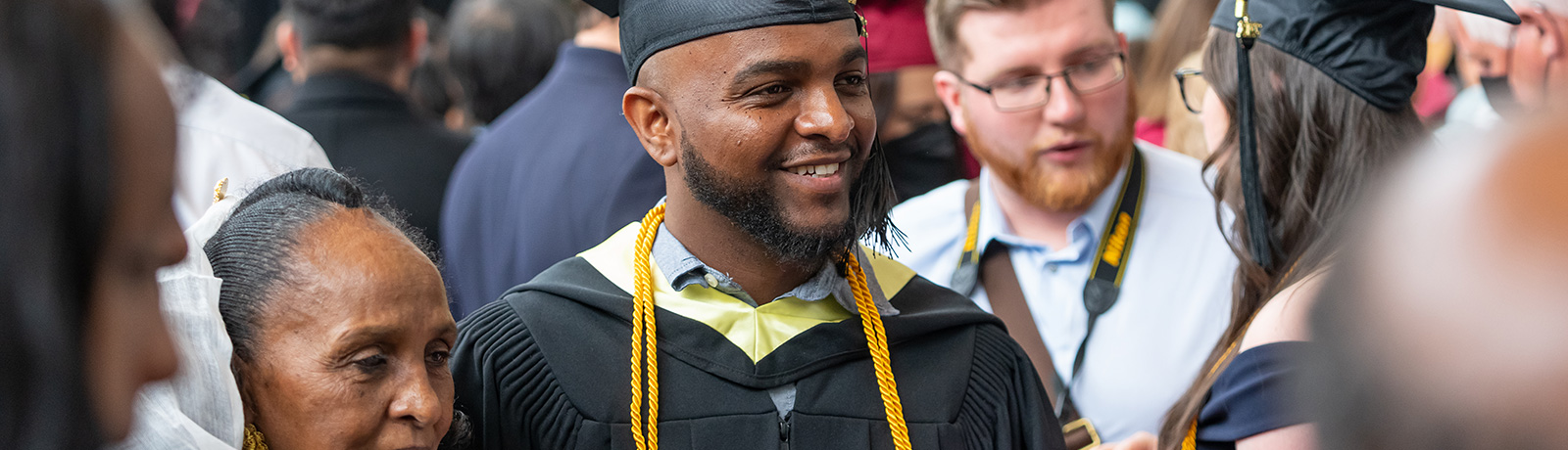 close up of male graduate student