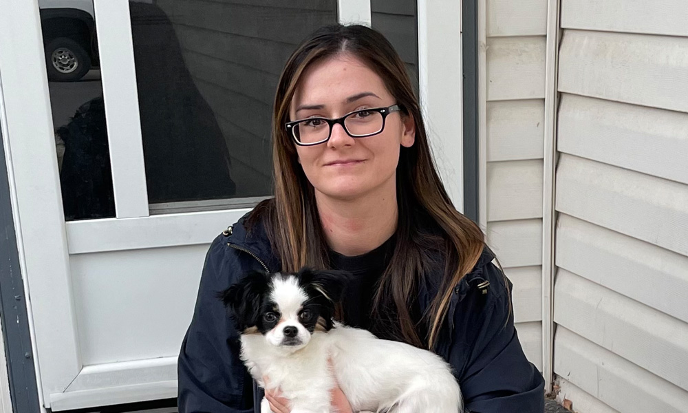 Desiree Cardinal with pup