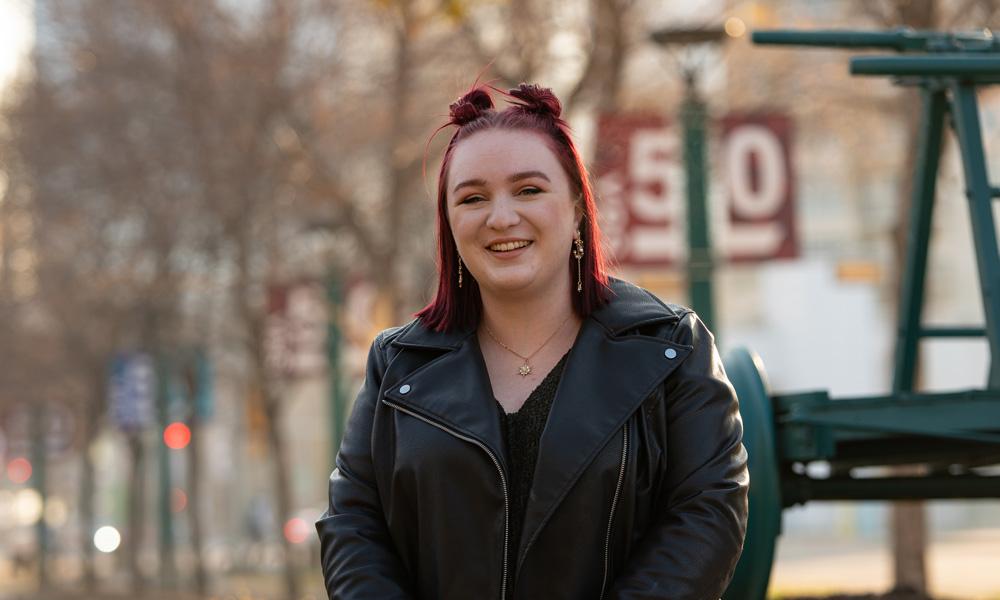 Paige Goshko outside on campus