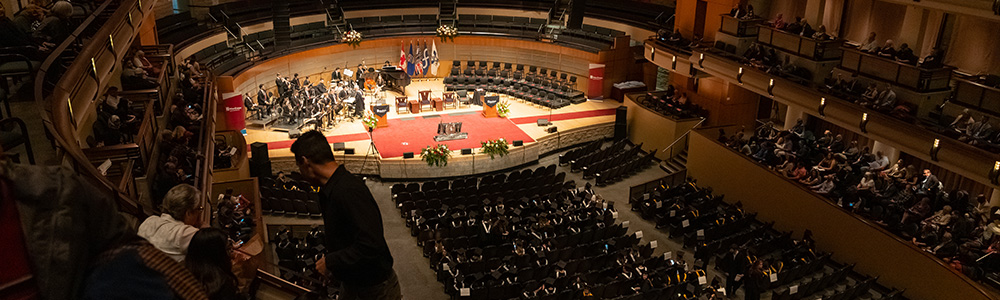 A view of spring convocation at the Winspear