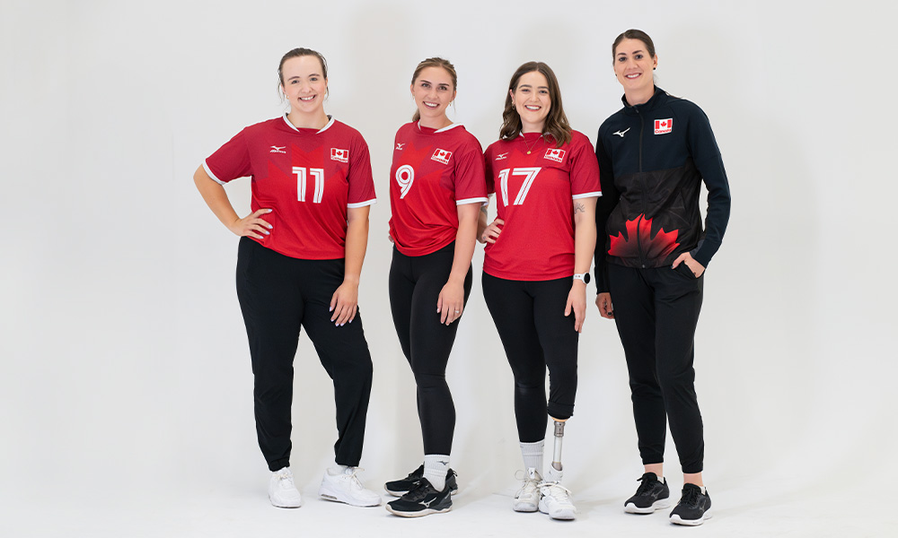 Paralympic athletes wearing their Canada jerseys