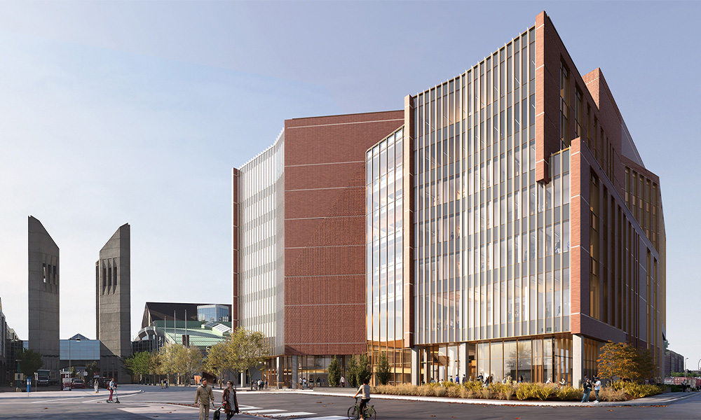 A rendering of the new School of Business Building.