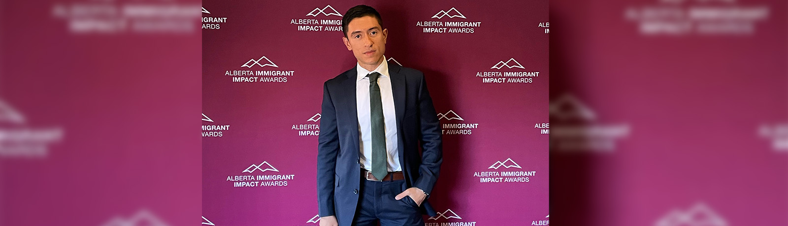 Luis Carlos Flores Aguilar at the 2024 Alberta Newcomer Awards