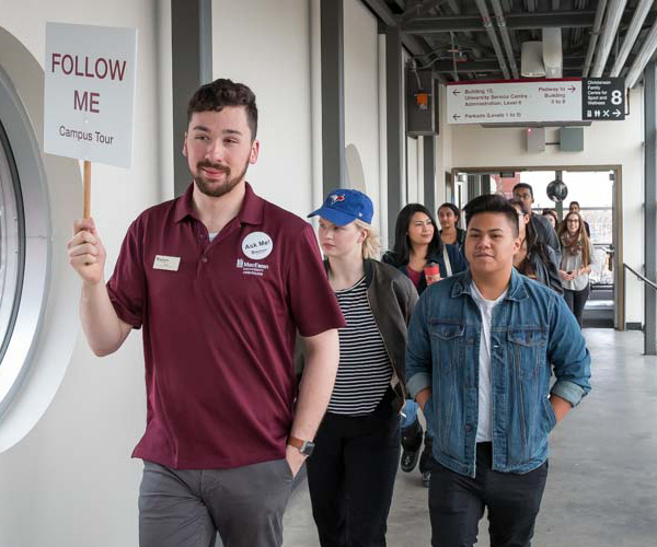 student giving tour